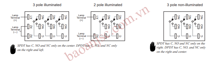 Sơ-đồ-đấu-nối-nút-ấn-có-đèn-Idec-dòng-LW1L/LW2L-series
