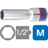 Đầu tuýp sâu hệ mét 1/2 inch lục giác KINGTONY 4245M series