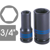 Đầu tuýp lực dài thành mỏng 3/4 inch lục giác hệ mét KINGTONY 6835M series