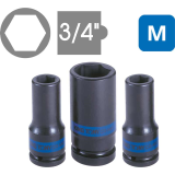 Tuýp vặn ốc lục giác 3/4 inch dài hệ mét KINGTONY 6435M series
