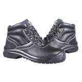Black mid-cut lace-up boot