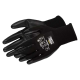 Găng tay an toàn polyester đen (phủ nitrile đen)