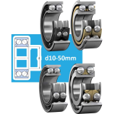 Ổ bi tiếp xúc góc hai dãy với vòng ngoài hai nửa d10-50mm SKF Type 0