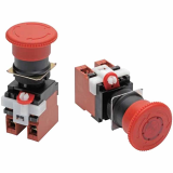 Emergency stop pushbutton switches Omron A22E series