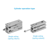 Free mount cylinder (single acting-single rod-spring return or extend) SMC CU series
