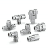 Metal one-touch fittings (Inch size, connection thread UNF, NPT) SMC KQB2-F series