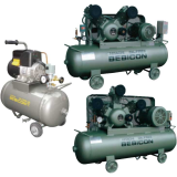 Piston air compressor (Horizontal tank mount type) HITACHI OIL FREE BEBICON G and LE series