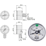 Pressure gauges for general purpose with limit indicator SMC G36 and GA36 series