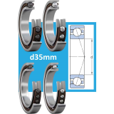 Bộ lắp cặp gồm hai ổ bi tiếp xúc góc một dãy siêu chính xác d35mm SKF Type 7