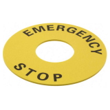 Snap-in legend plate for emergency stop switch Omron A22Z series