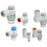 Van tiết lưu khí loại tự khóa SMC AS series