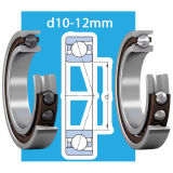 Ổ bi tiếp xúc góc một dãy chịu tải nặng, siêu chính xác d10-12mm SKF Type 7
