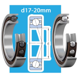Ổ bi tiếp xúc góc một dãy chịu tải nặng, siêu chính xác d17-20mm SKF Type 7