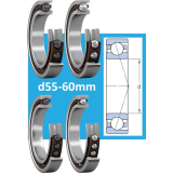 Bộ lắp cặp gồm hai ổ bi tiếp xúc góc một dãy siêu chính xác d55-60mm SKF Type 7
