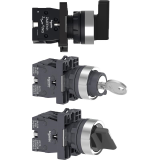 Ø22 mm plastic Selector switches with metallic-look ring Schneider Easy Harmony XA2 series