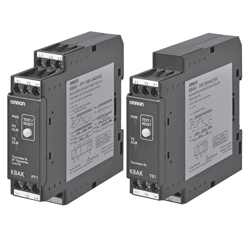 Thermistor motor protection relay Omron K8AKTS & K8AKPT series