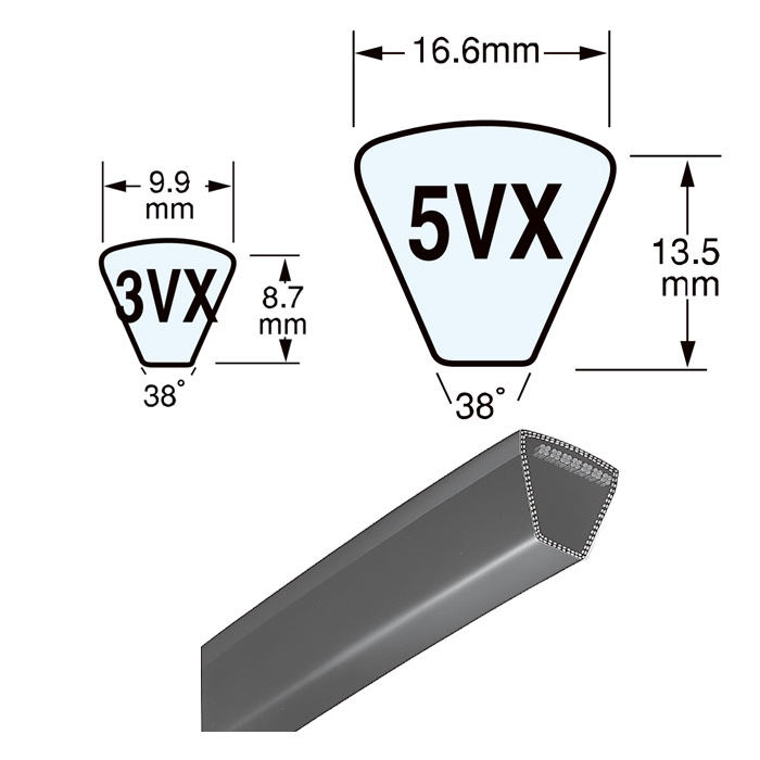 Transmission Belt MITSUBOSHI Maxstar Wedge V-belts 3VX--5VX Series 3VX265