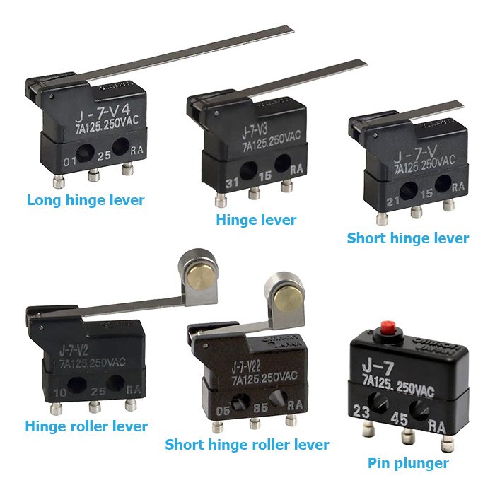 Ultra subminiature basic switch Omron J series J-7-V22