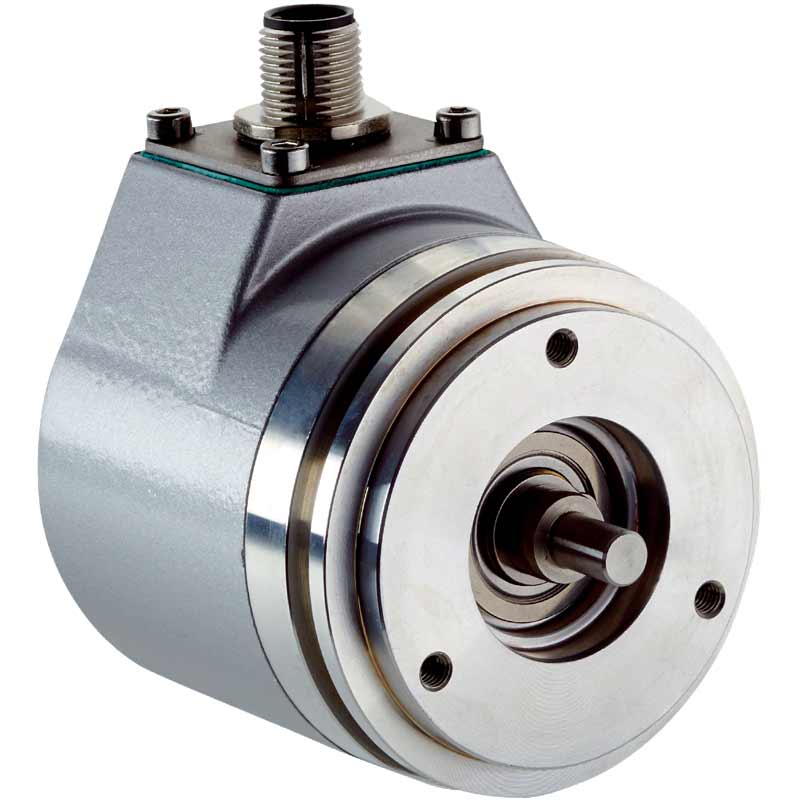 Absolute encoder with analog interface, directly programmable via teach-in buttons