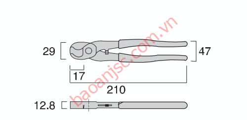 Dimensions Cable handy cutters ACC-200