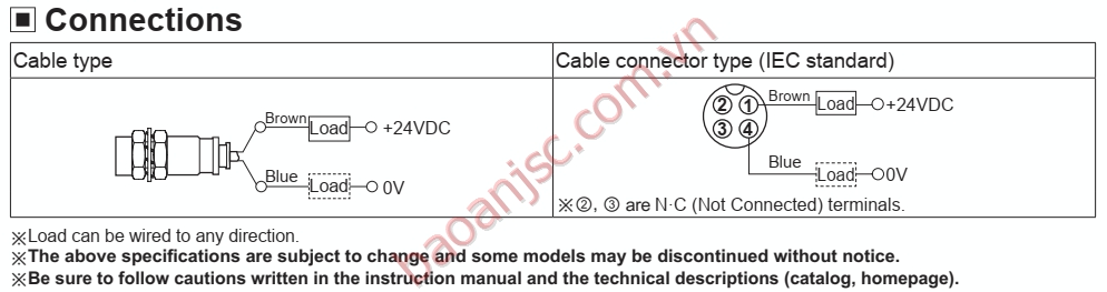 Sơ đồ đấu nối Cảm biến tiệm cận Autonics PRFA series