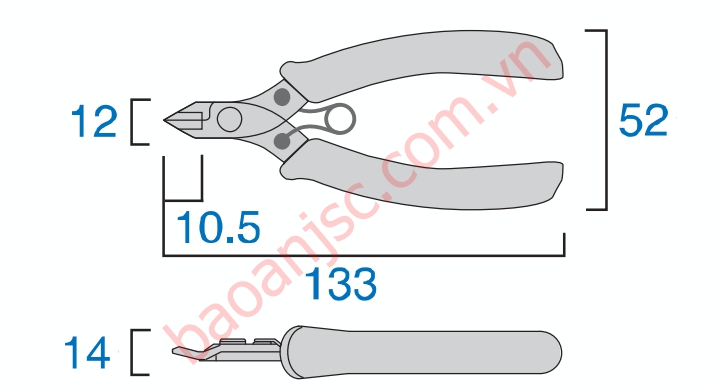 Bản vẽ kích thước kìm cắt đa năng Fujiya HP855-125