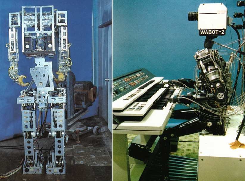wabot khác robot công nghiệp ở khả năng giao tiếp và chơi nhạc