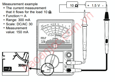 Phương pháp đo Đồng hồ vạn năng hiển thị kim Hioki 3030-10