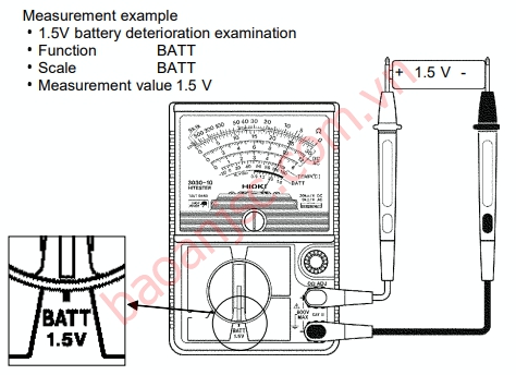 Phương pháp đo Đồng hồ vạn năng hiển thị kim Hioki 3030-10