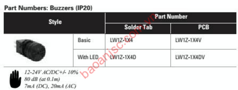 Sơ đồ chọn mã Nút ấn không đèn Idec dòng  LW1B/LW2B Series_2