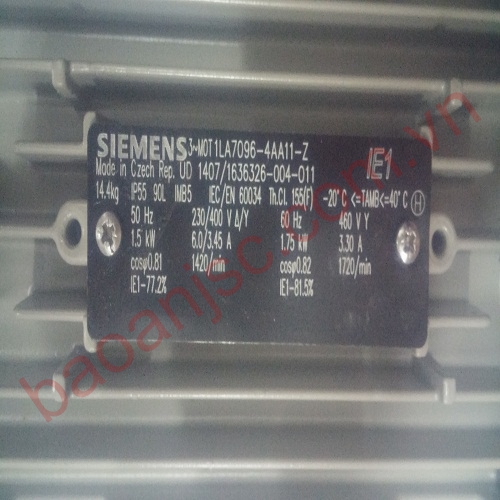 Thông số kĩ thuật động cơ Siemen 1LA7096-4AA11-Z