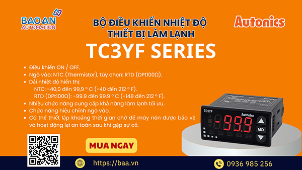 Bộ điều khiển nhiệt độ thiết bị làm lạnh AUTONICS TC3YF series