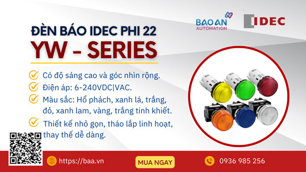 Đèn báo phi 22 IDEC YW series có những ưu điểm gì?