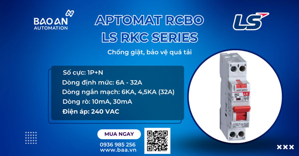 Aptomat chống giật và bảo vệ quá tải RCBO LS RKC series