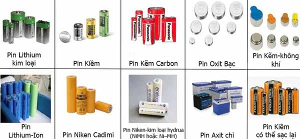 Các loại pin phổ biến