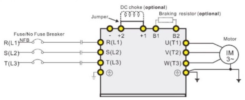 Sơ đồ đấu dây biến tần Delta C2000 Sơ đồ đấu dây biến tần Delta C2000