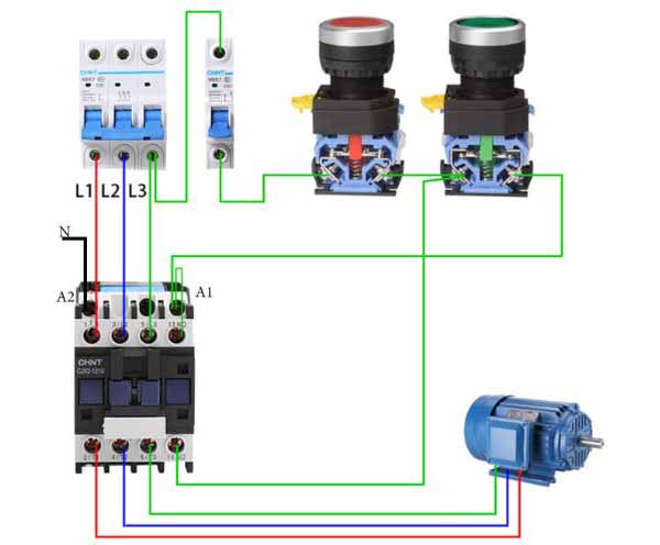 Đấu nối contactor 3 pha