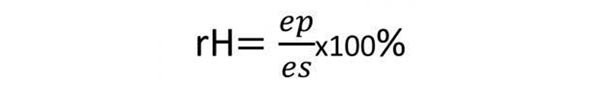 Công thức tính độ ẩm tương đối