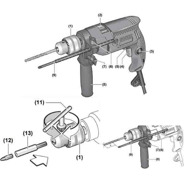 Cấu tạo của máy khoan Bosch GSB 550