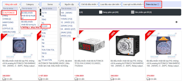 Tìm kiếm theo bộ lọc