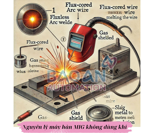 Nguyên lý hoạt động máy hàn MIG không dùng khí