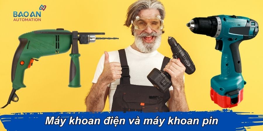 So sánh máy khoan điện và máy khoan pin So sánh máy khoan điện và máy khoan pin