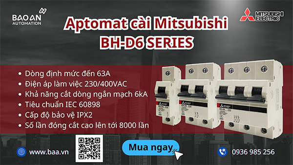  Aptomat cài Mitsubishi BH-D6 series