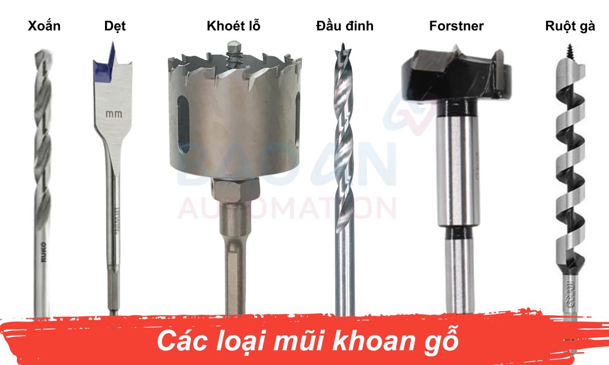 Các loại mũi khoan gỗ Các loại mũi khoan gỗ