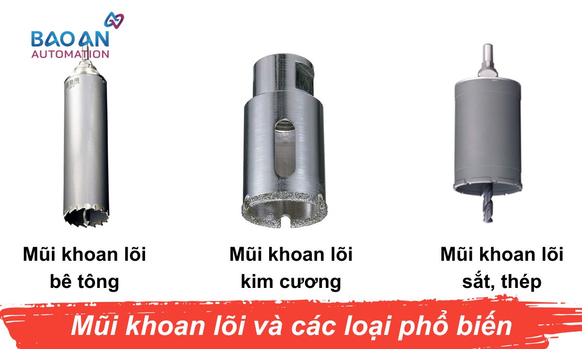 Mũi khoan lõi và các loại phổ biến Mũi khoan lõi và các loại phổ biến