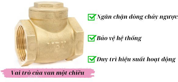 Vai trò của van một chiều Vai trò của van một chiều