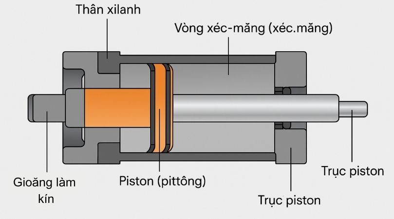 Cấu tạo xilanh Cấu tạo xilanh